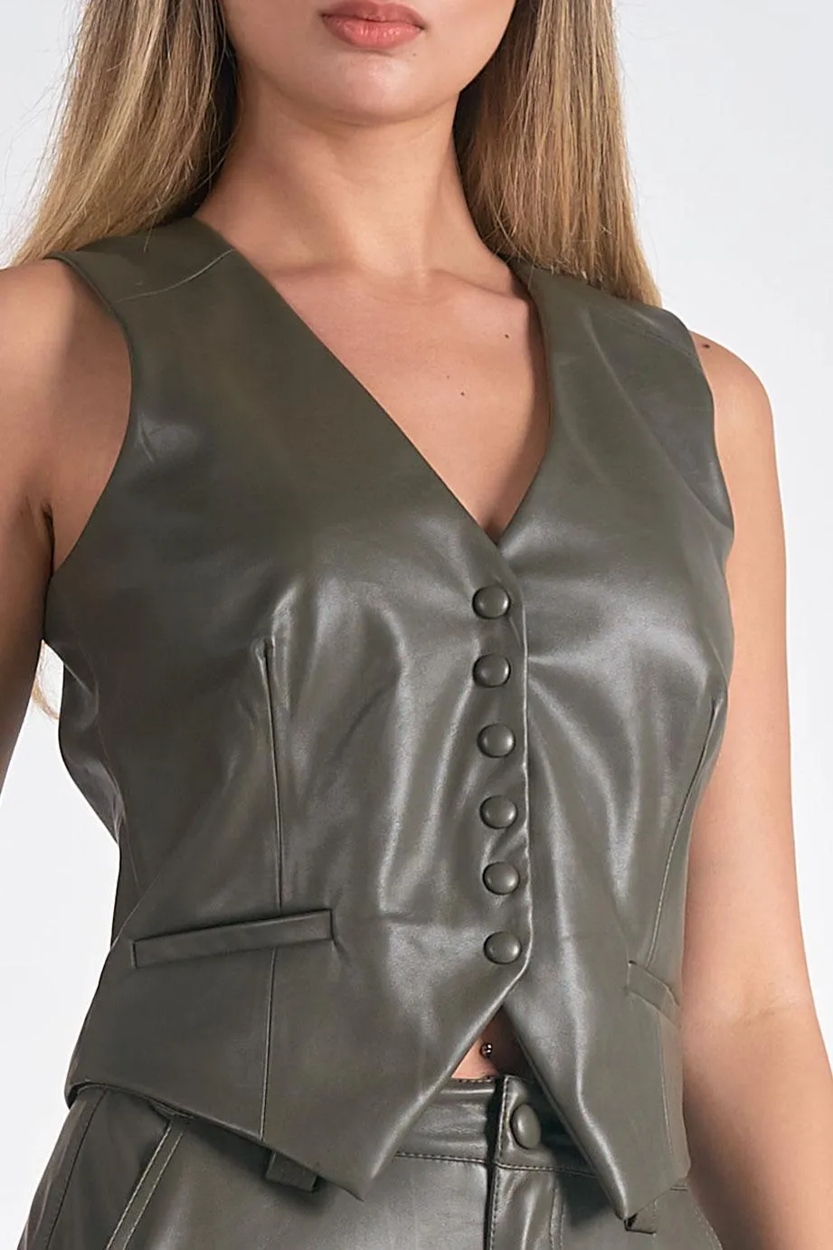 Faux Leather Vest