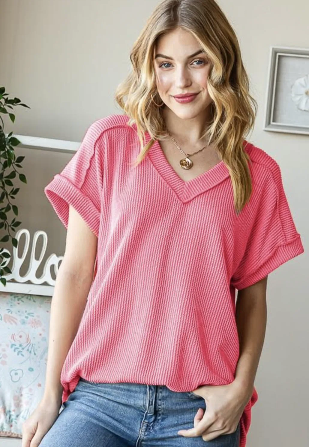 FINAL SALE - Isla Ribbed Vneck Tops - 9 Colors!