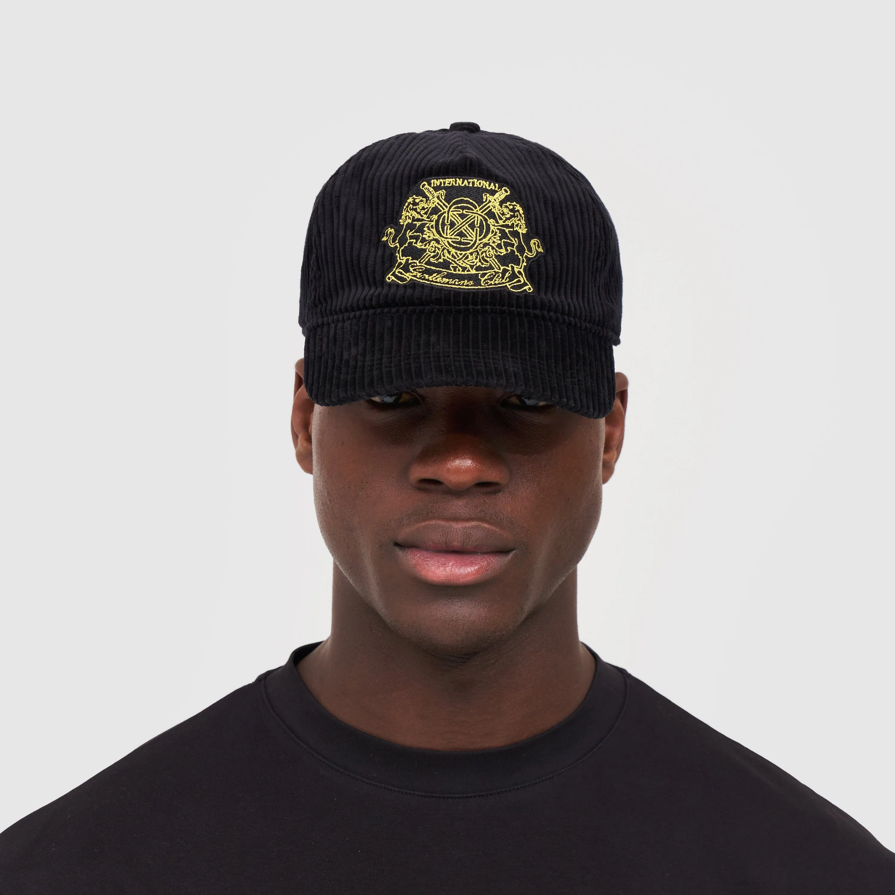 Gentlemen's Club Cap - Cord (Black/Yellow)