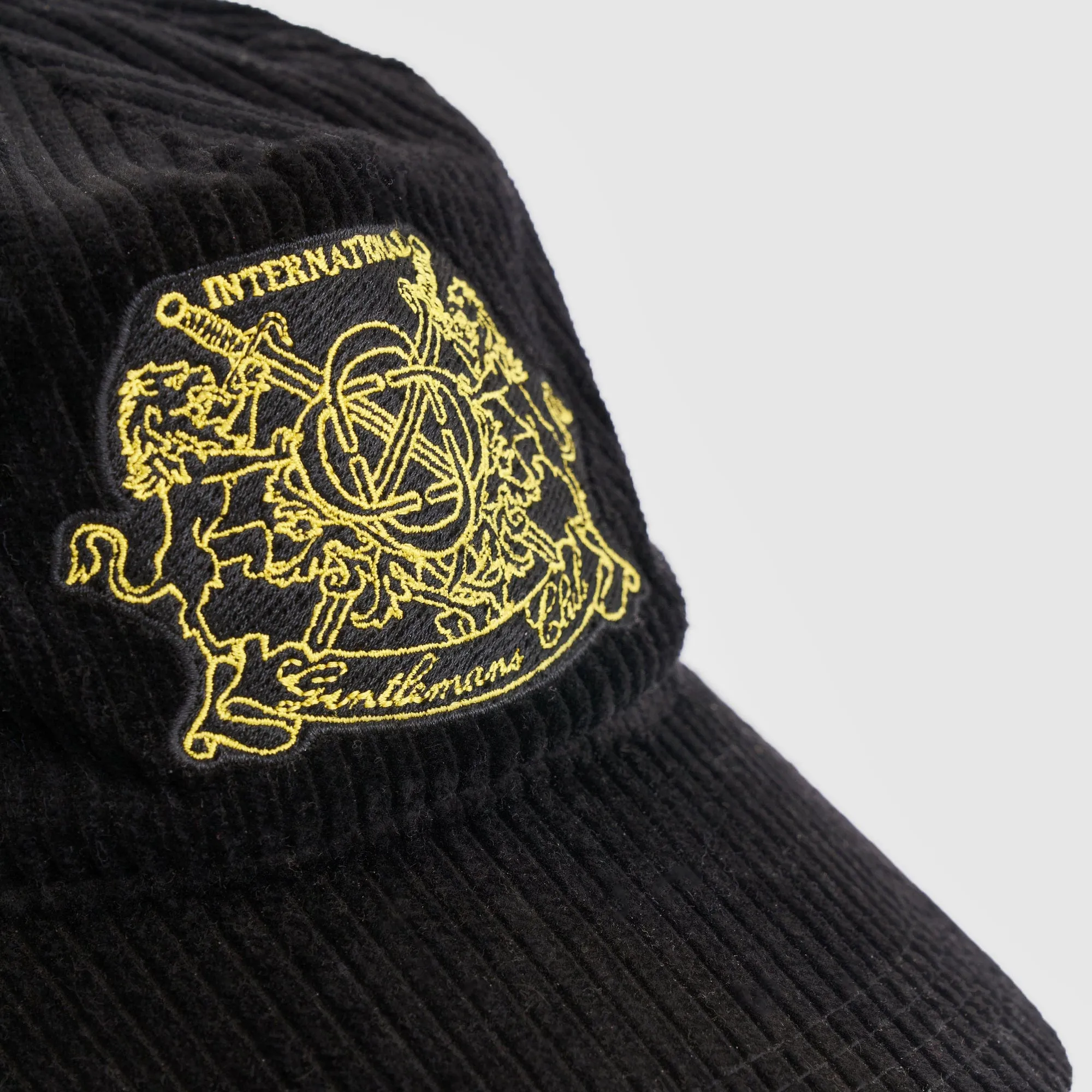 Gentlemen's Club Cap - Cord (Black/Yellow)