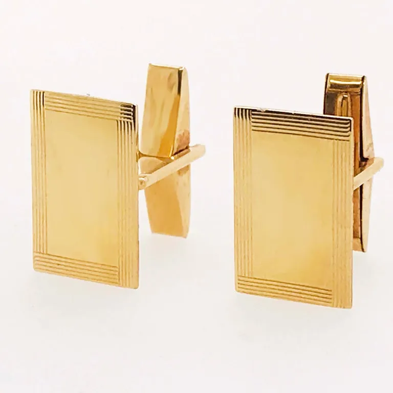 Gold Engraving Plate Cufflinks