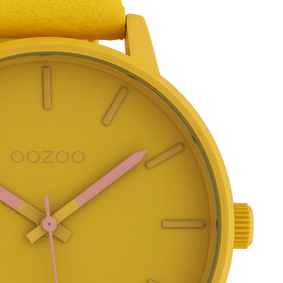 Golden apricot  OOZOO watch with golden apricot  leather strap - C10380