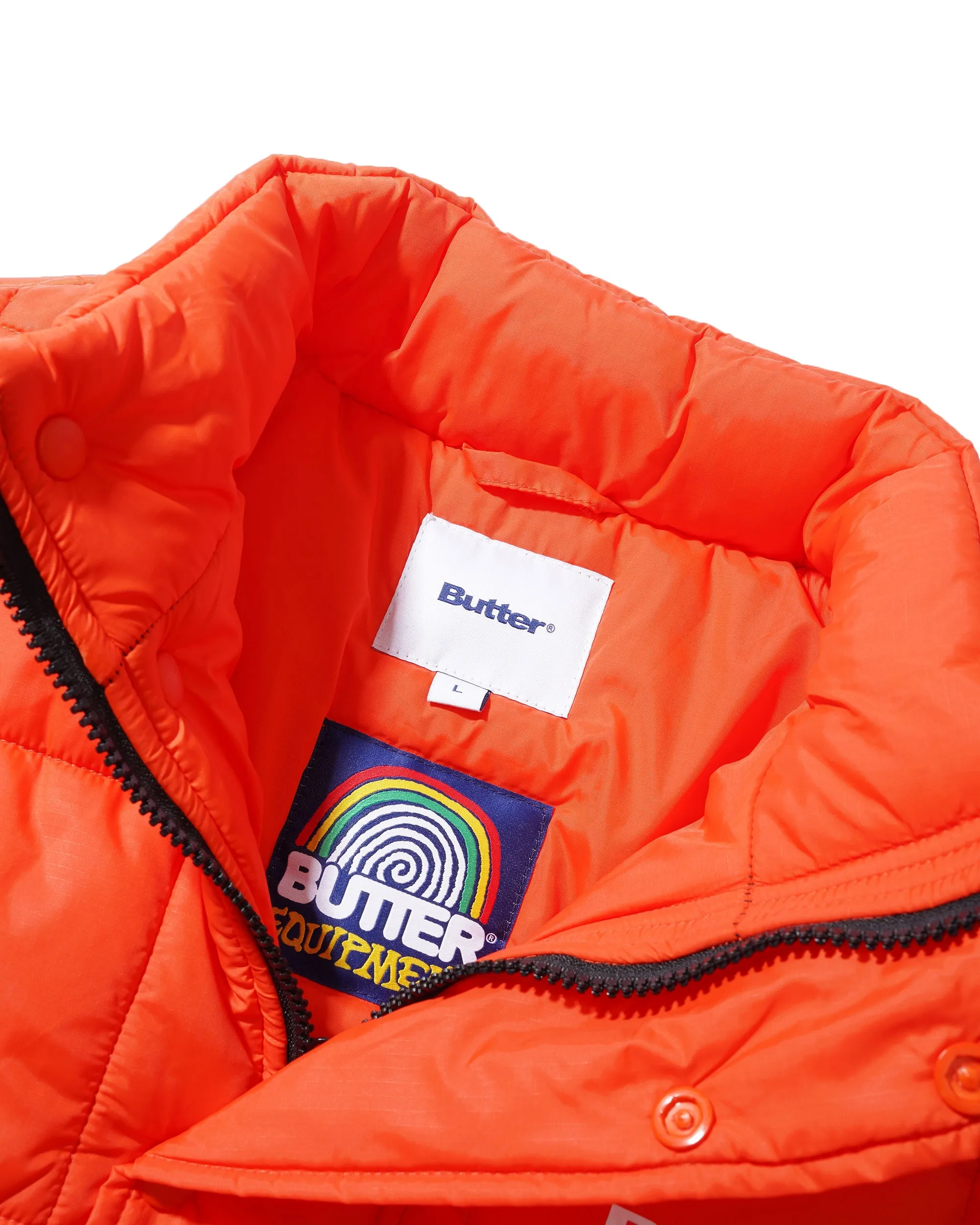 Grid Puffer Jacket, Orange