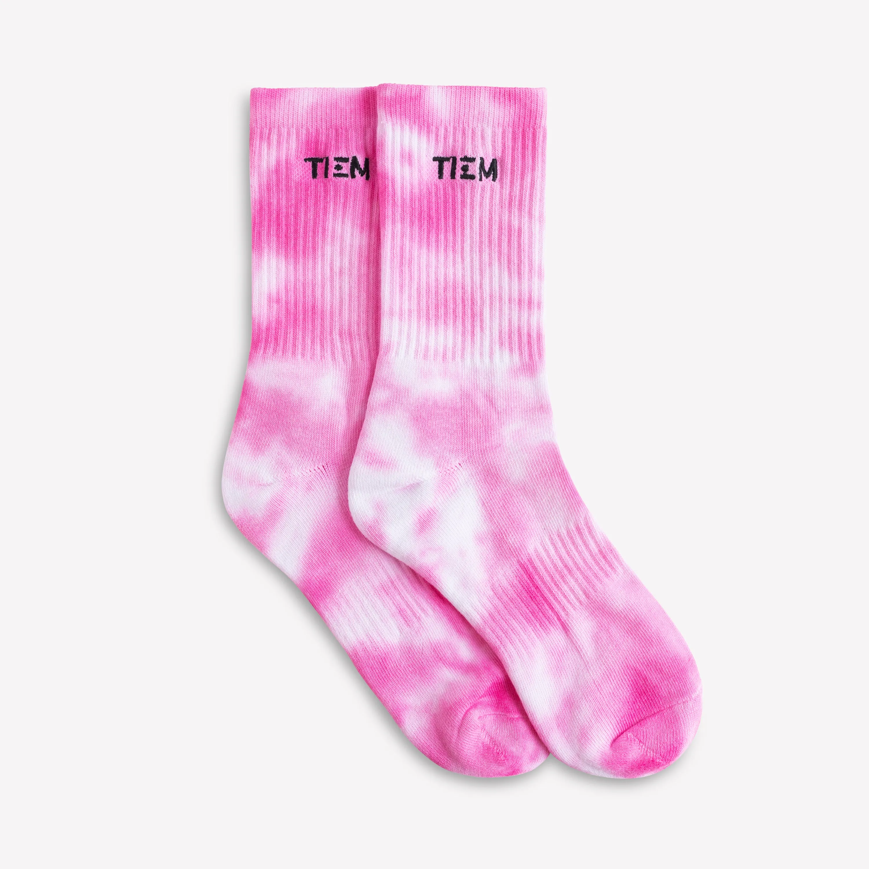 Hand-Dyed Cotton Crew Sock - Triple Pink