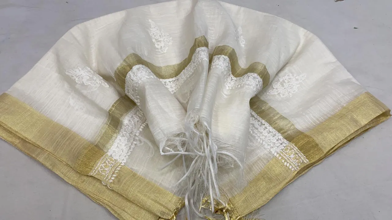 Handcrafted Chikankari Dupatta