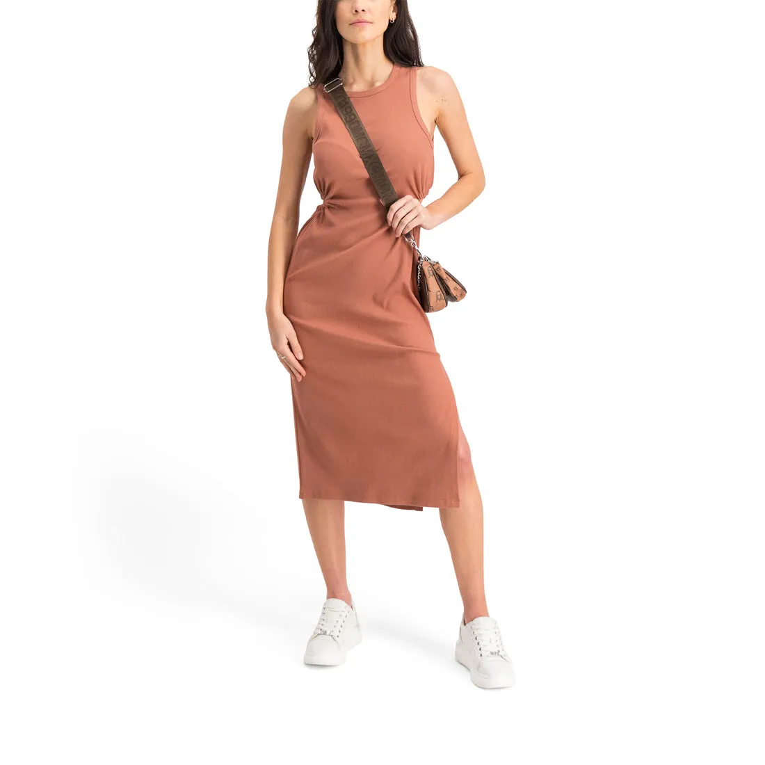 HARPER LADIES KNITTED DRESS RUST