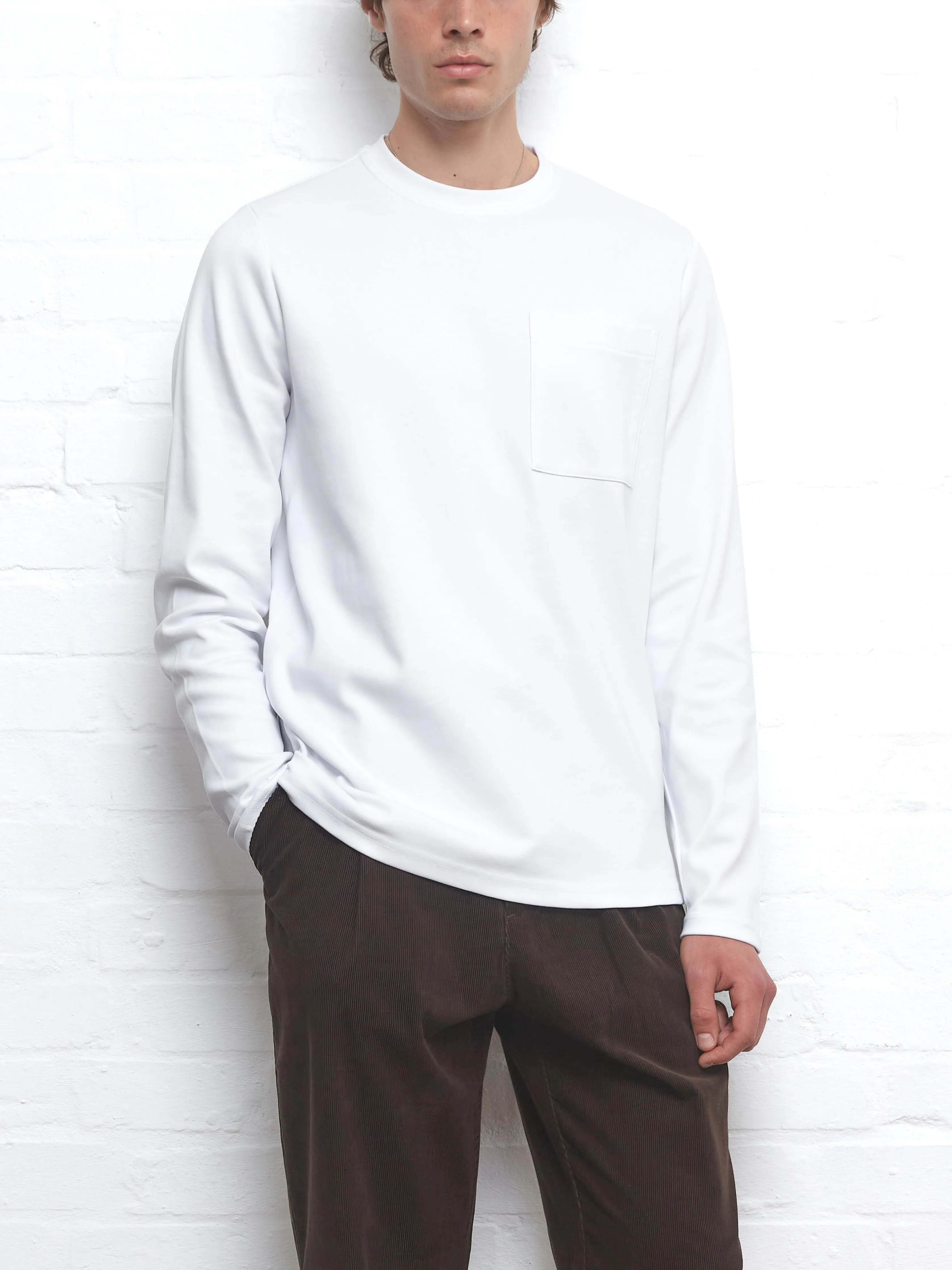 Heavy Long Sleeve T-Shirt Tavistock White