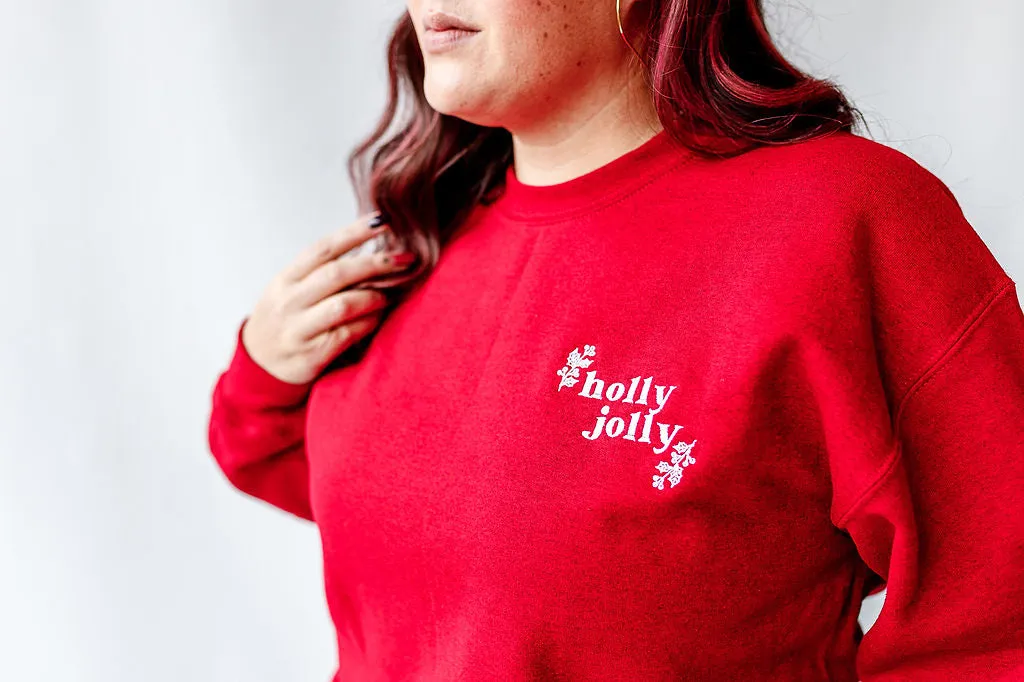 Holly Jolly Embroidered Pullover