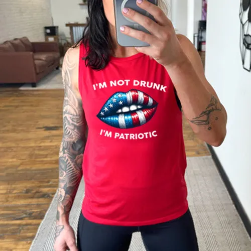 I'm Not Drunk I'm Patriotic Muscle Tank