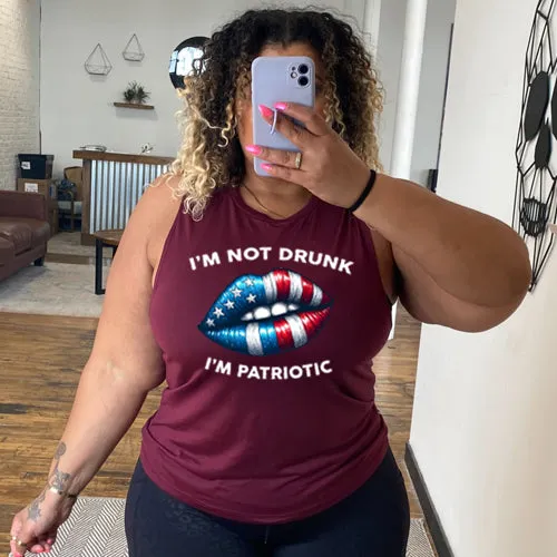 I'm Not Drunk I'm Patriotic Muscle Tank