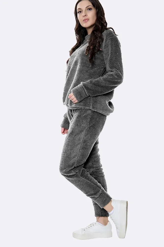 Italian Fluffy Plain Loungewear Set