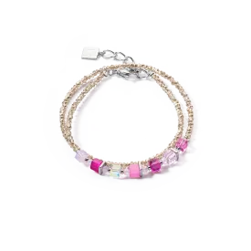 Joyful Colours Wrap bracelet silver pink