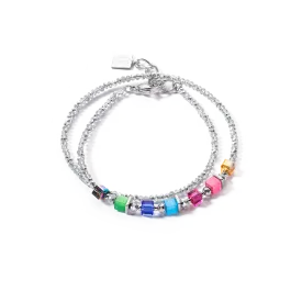 Joyful Colours Wrap bracelet silver rainbow