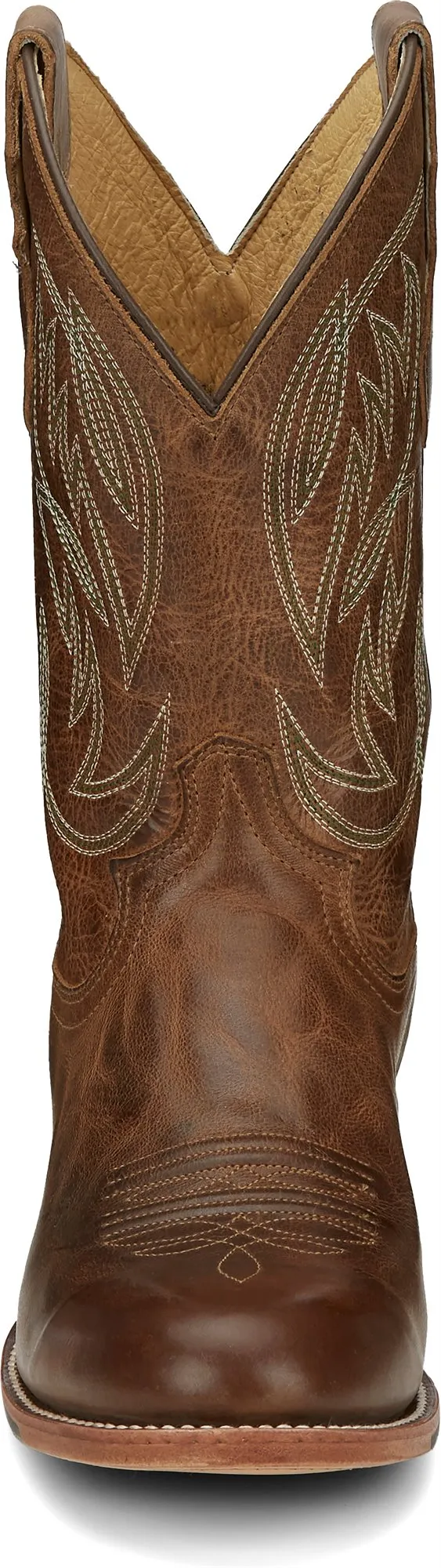 Justin Mens Round Toe Pearsall Roper Cowboy Boots