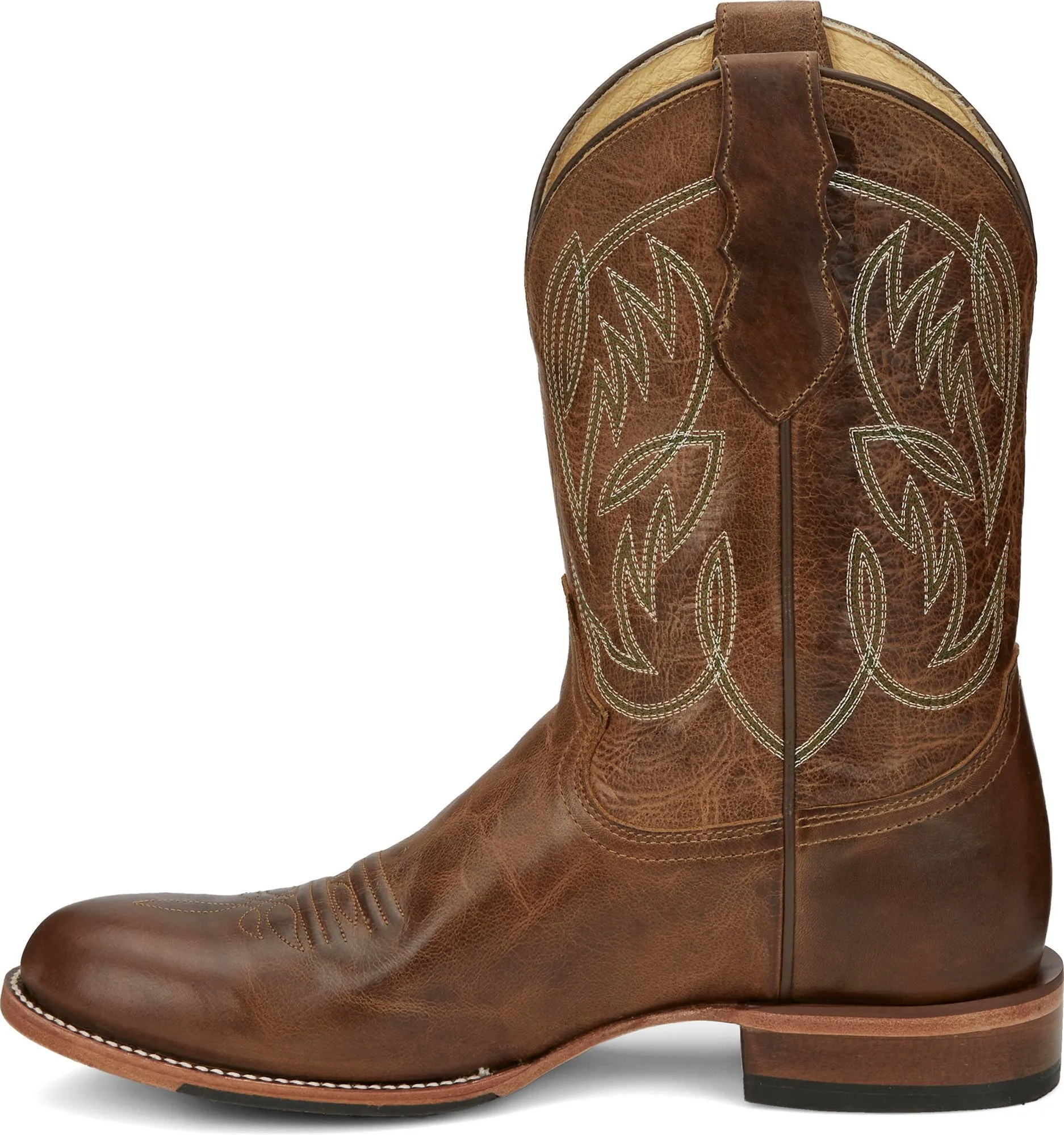 Justin Mens Round Toe Pearsall Roper Cowboy Boots