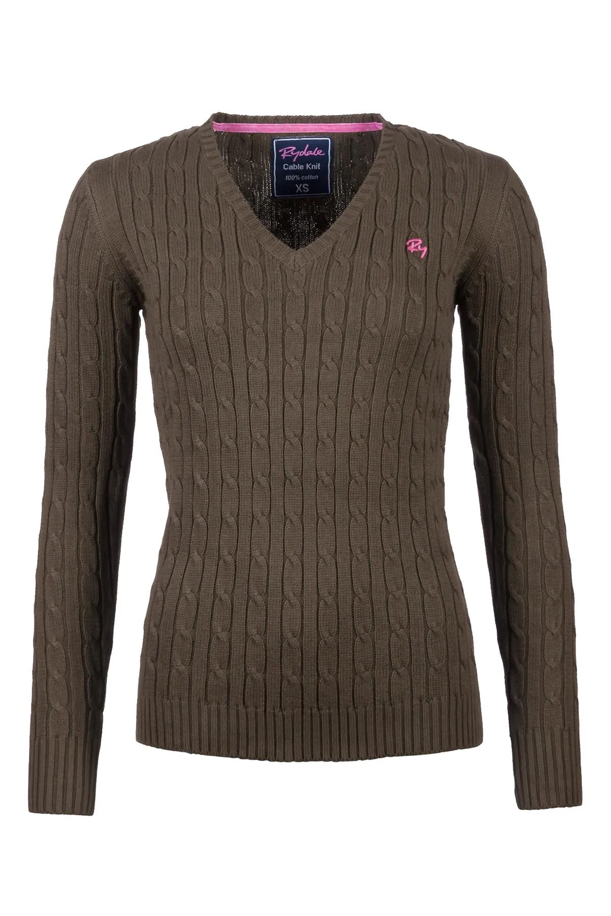 Ladies Cable Knit V Neck Jumper