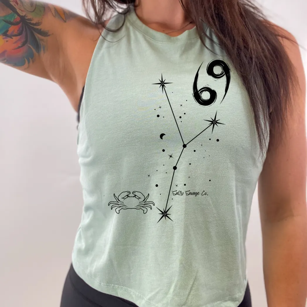 Ladies "Cancer" Flowy Crop Tank | Zodiac Collection