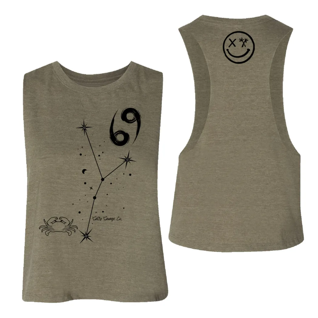 Ladies "Cancer" Flowy Crop Tank | Zodiac Collection