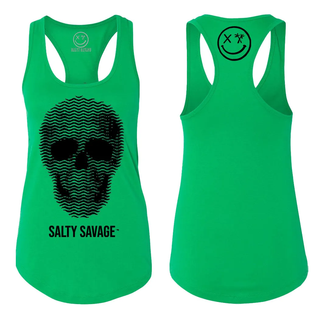 Ladies "Print Skull" Racerback Tank