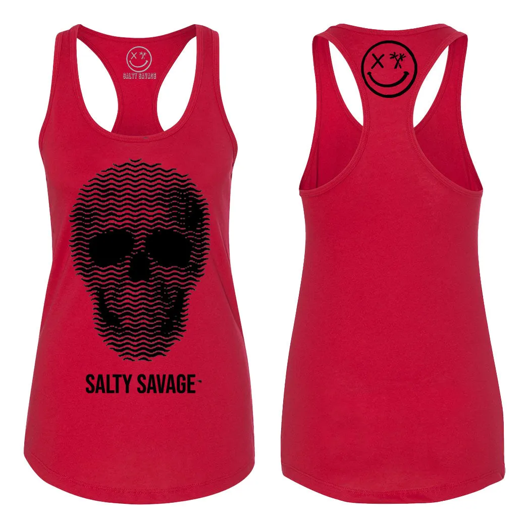 Ladies "Print Skull" Racerback Tank