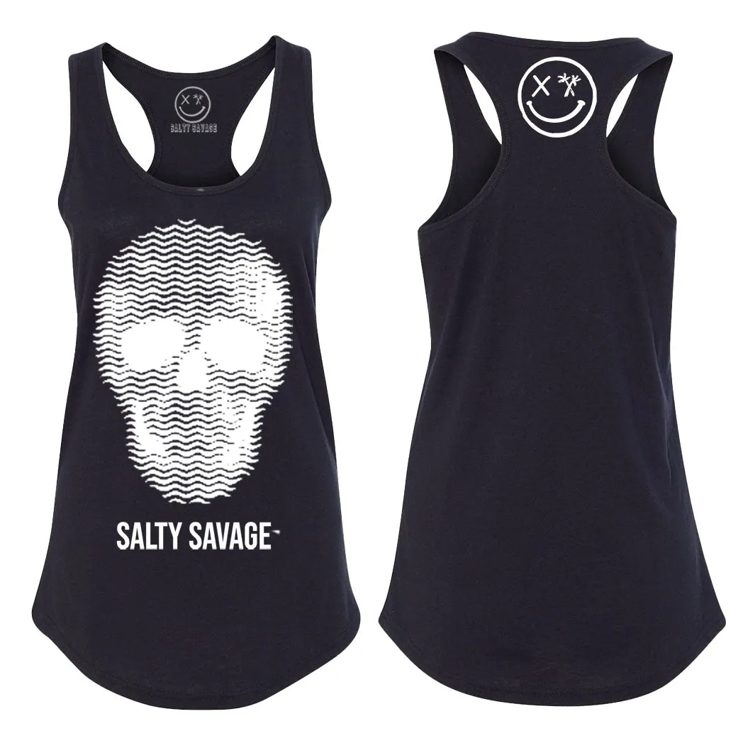 Ladies "Print Skull" Racerback Tank