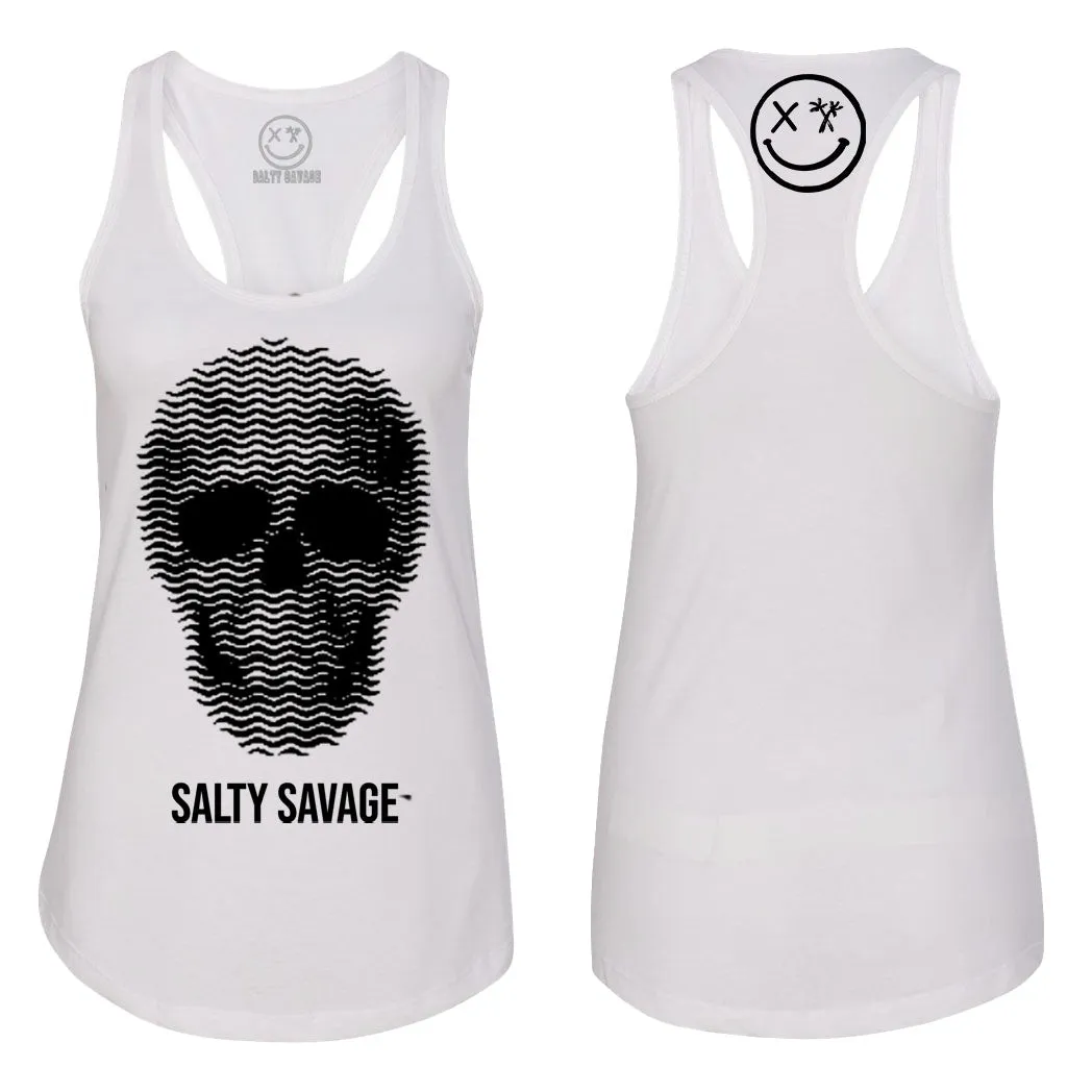 Ladies "Print Skull" Racerback Tank