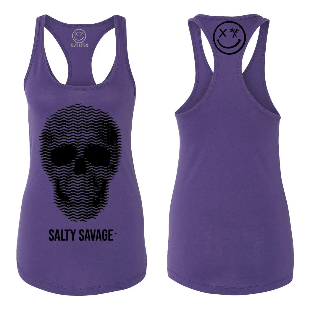 Ladies "Print Skull" Racerback Tank