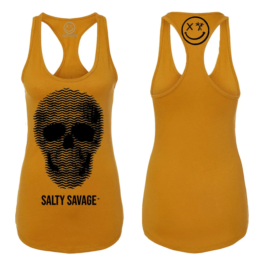 Ladies "Print Skull" Racerback Tank