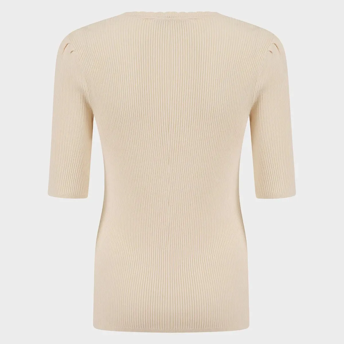 Ladies Ribbed Short Sleeve Jumper