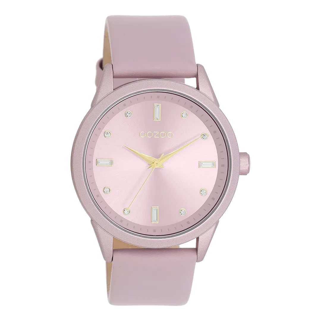 Lilac OOZOO watch with lilac leather strap - C11355