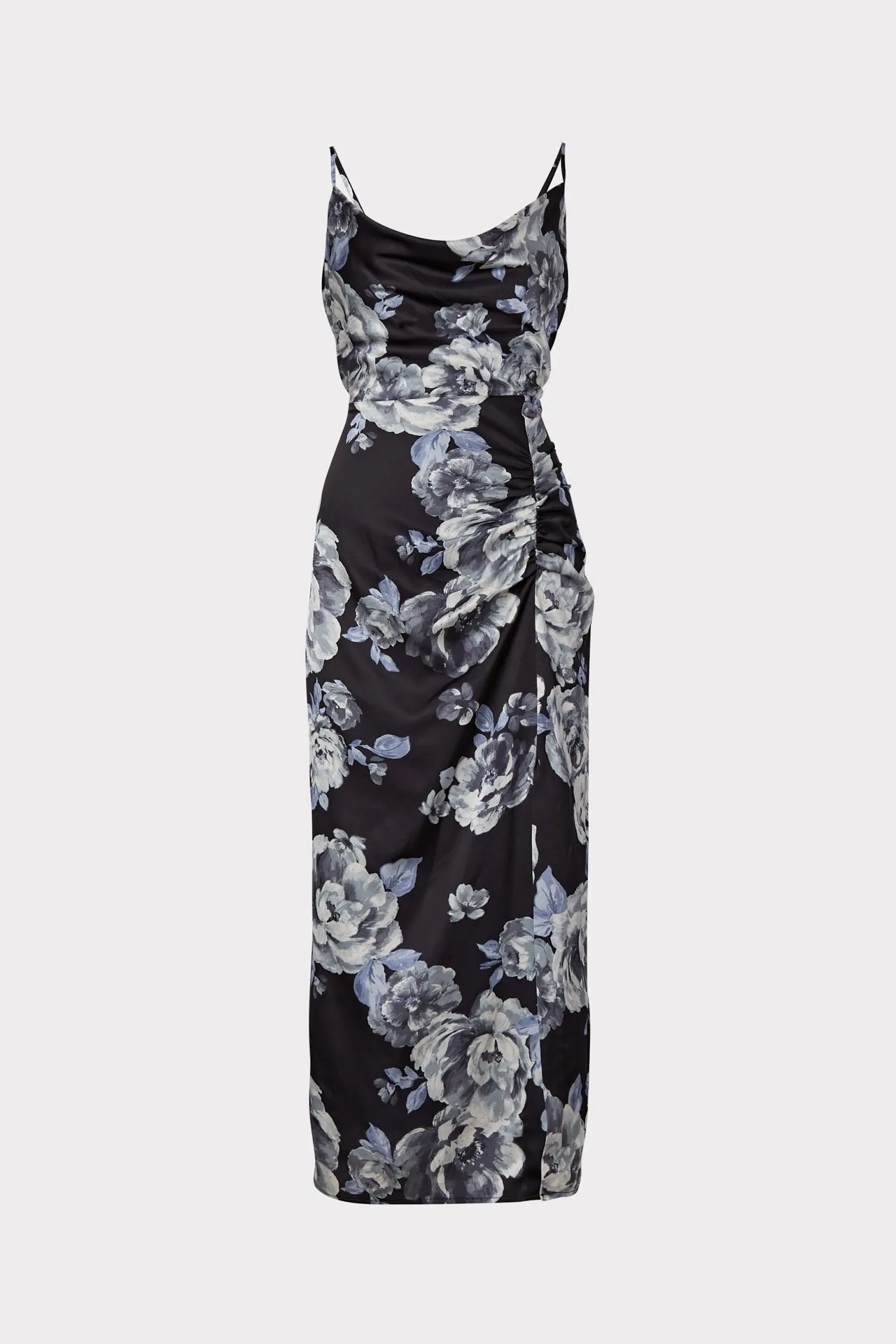 Lillianna Winter Floral Satin Dress