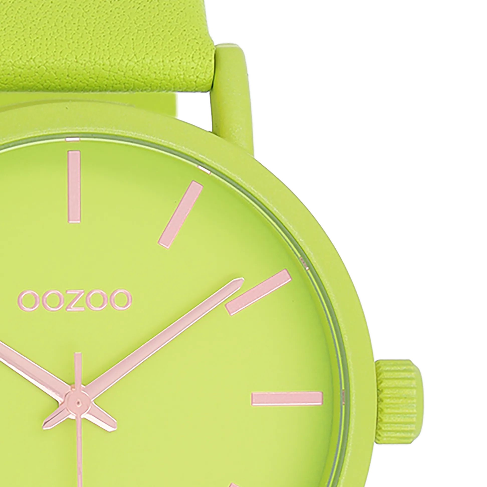 Lime green OOZOO watch with lime green leather strap - C11177