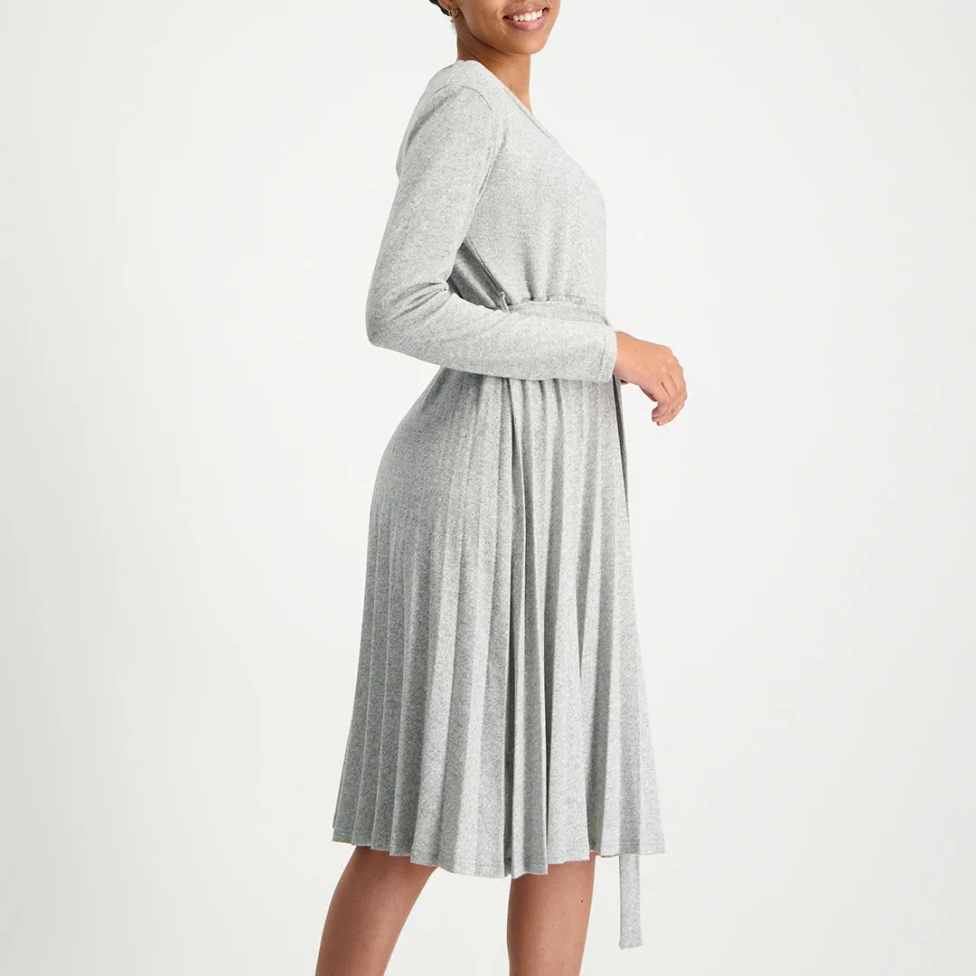 Long Sleeve Pleated Dress