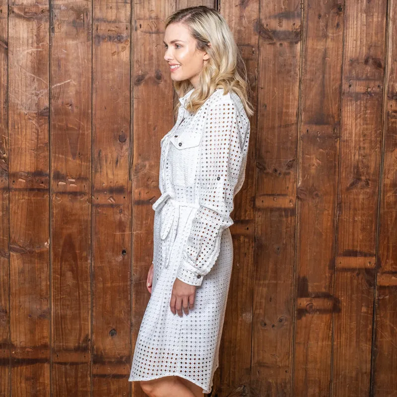 Luxe Anglais Shirt Dress Pelican