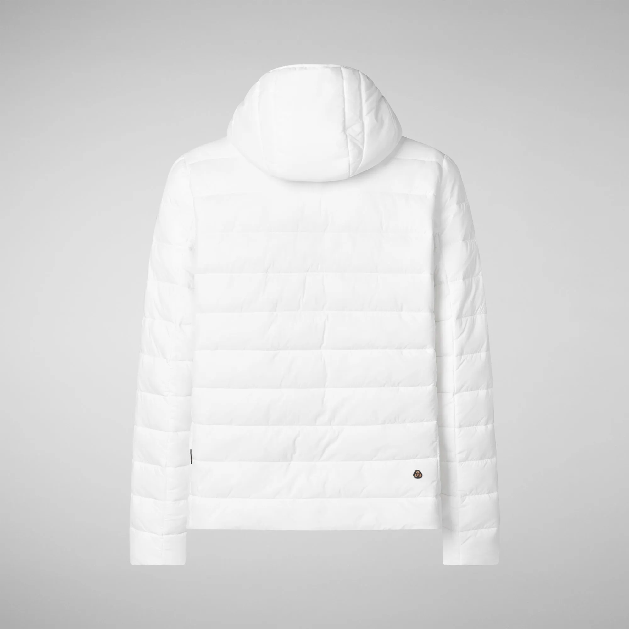 Man's animal free hooded puffer jacket Hector in white