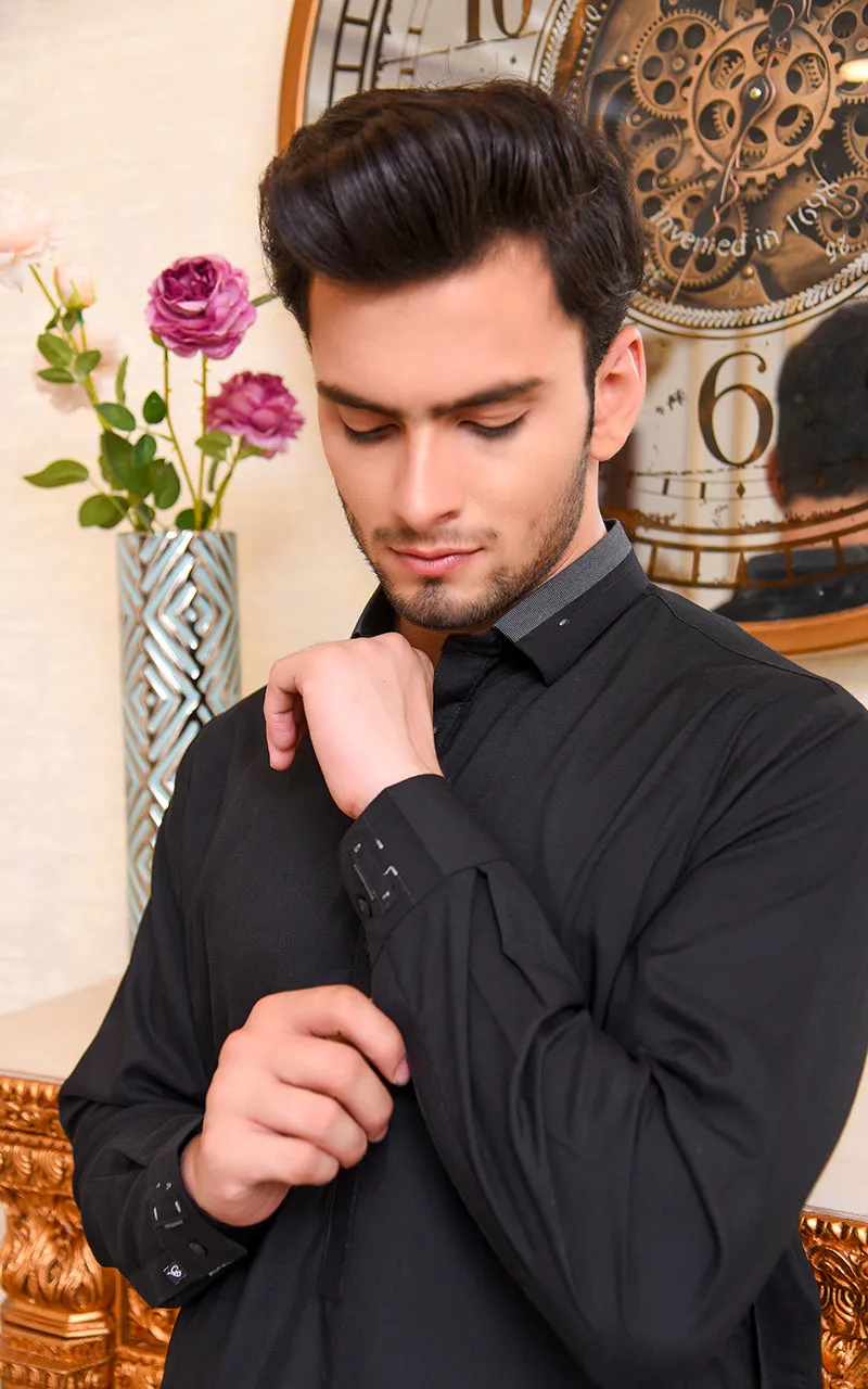 Men Premium Shalwar Kameez Black