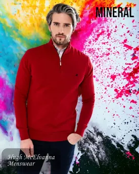 Men's ALTIS Cherry Red Quarter Zip Jumper