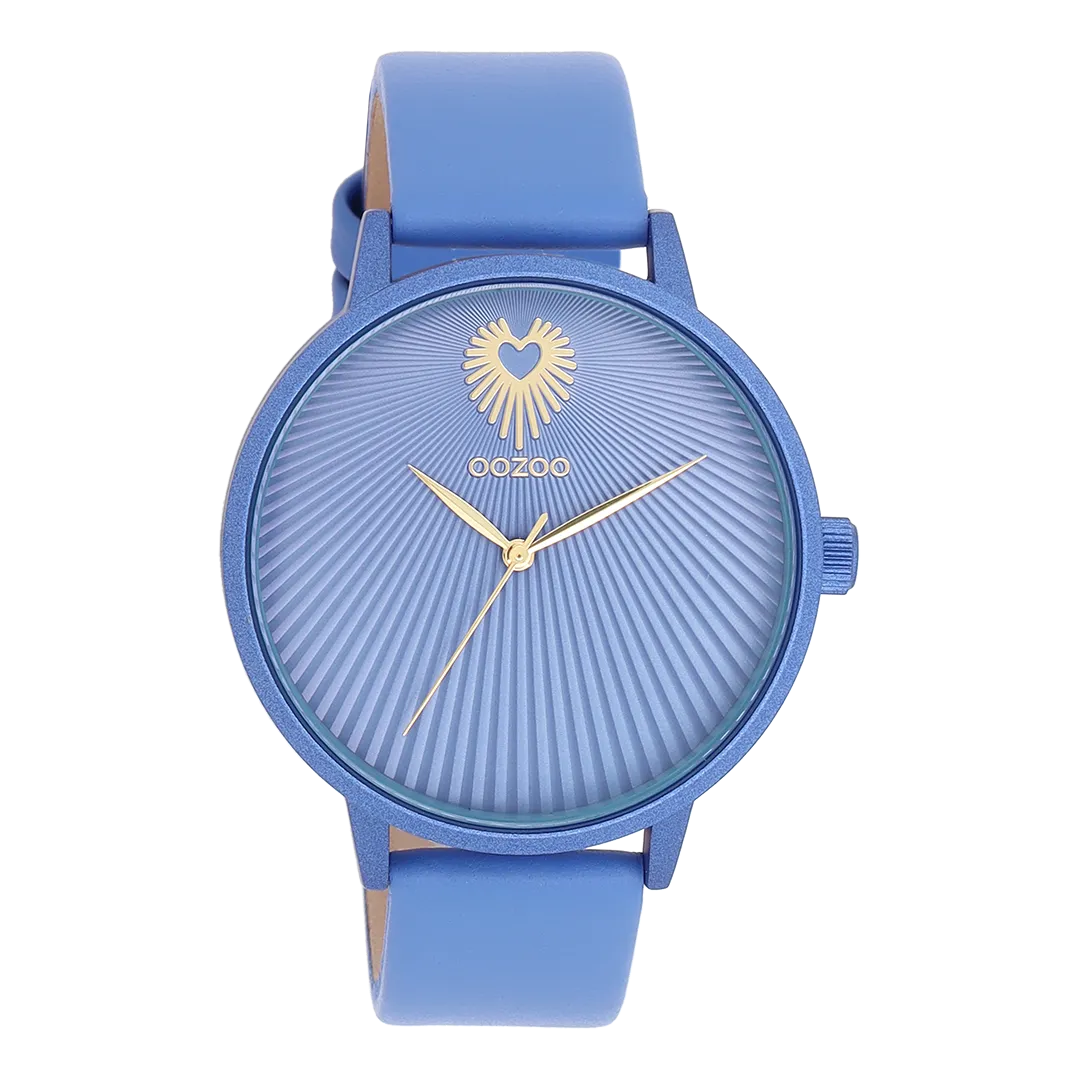 Mineral blue OOZOO watch with mineral blue leather strap - C11246