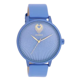 Mineral blue OOZOO watch with mineral blue leather strap - C11246