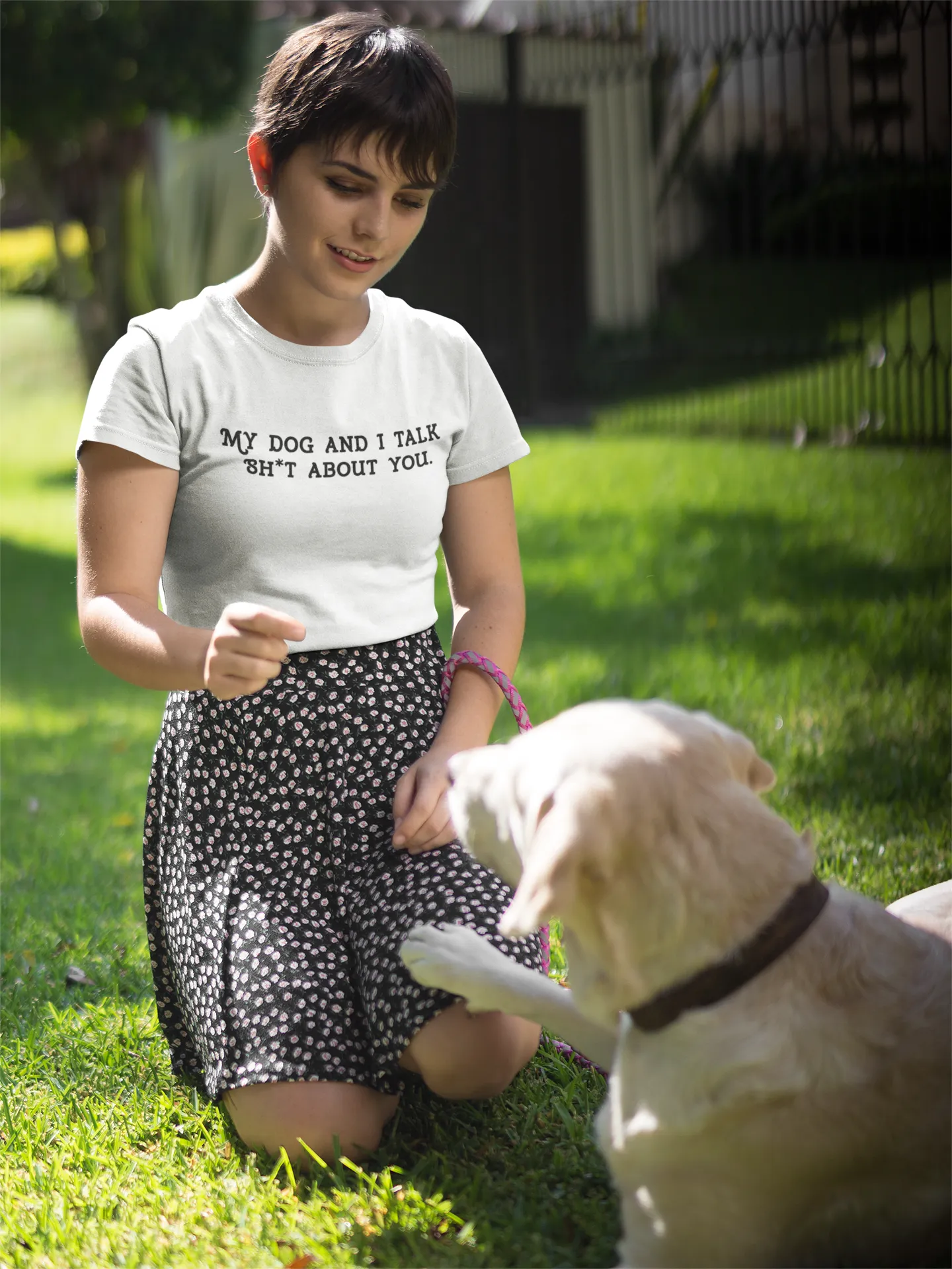 My Dog And I Talk Ladies Relaxed fit Tee