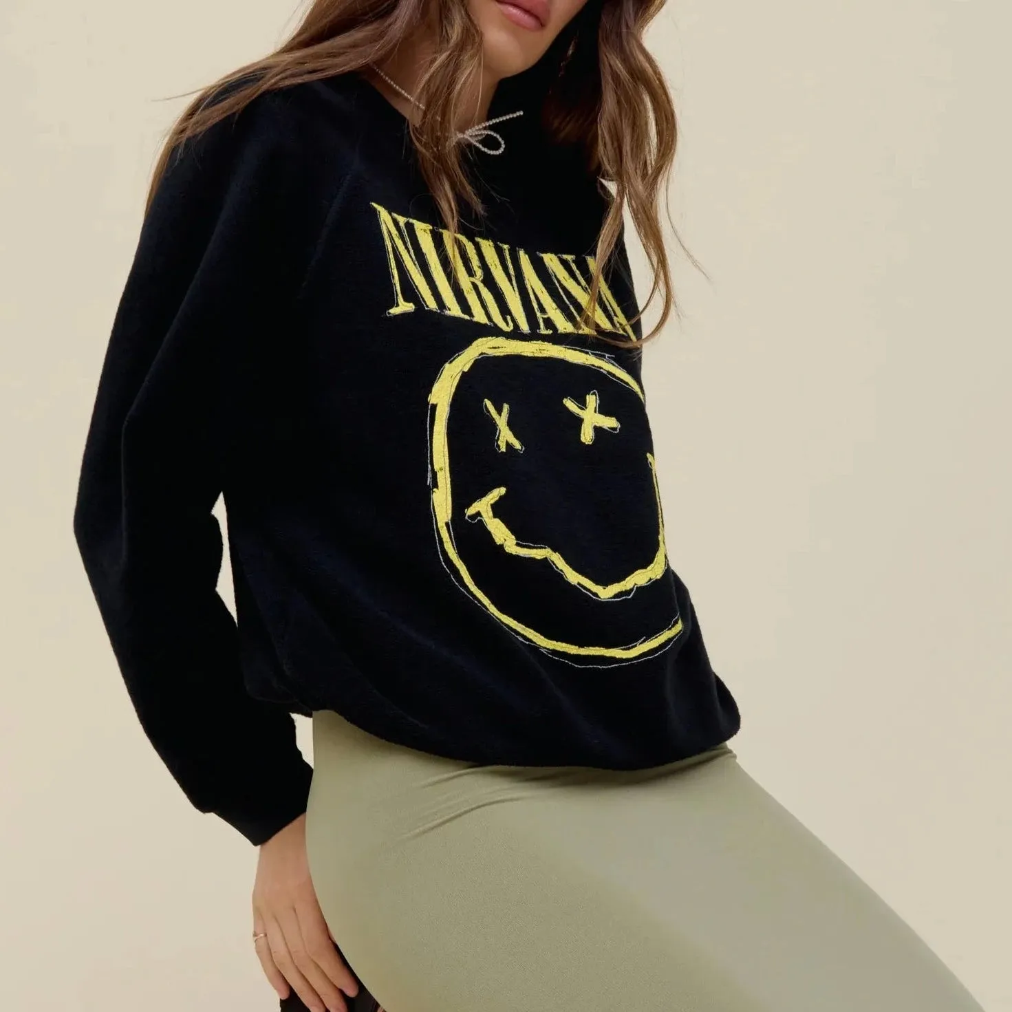 Nirvana Smiley Sweatshirt (Black)