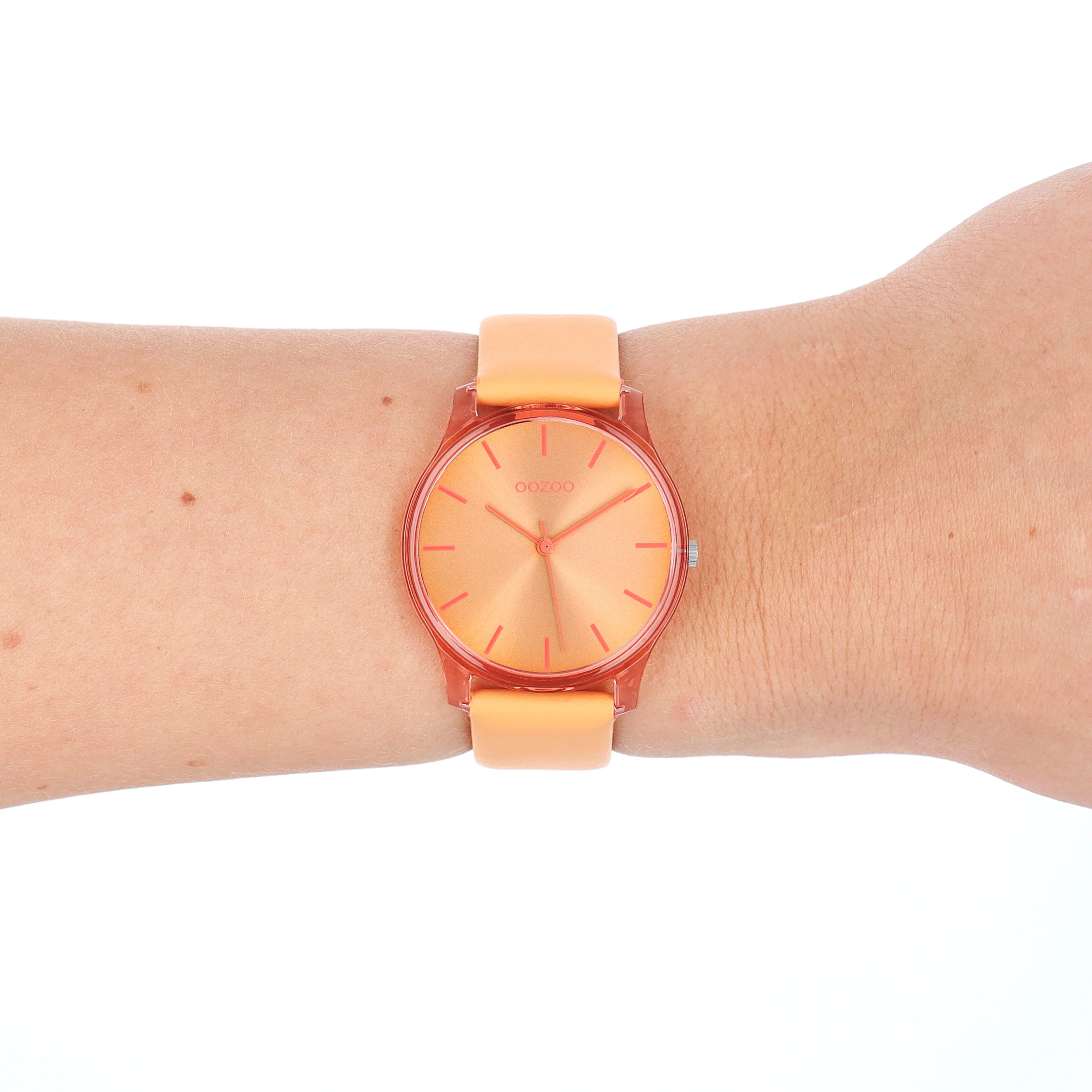 Orange OOZOO watch with mango leather strap - C11141