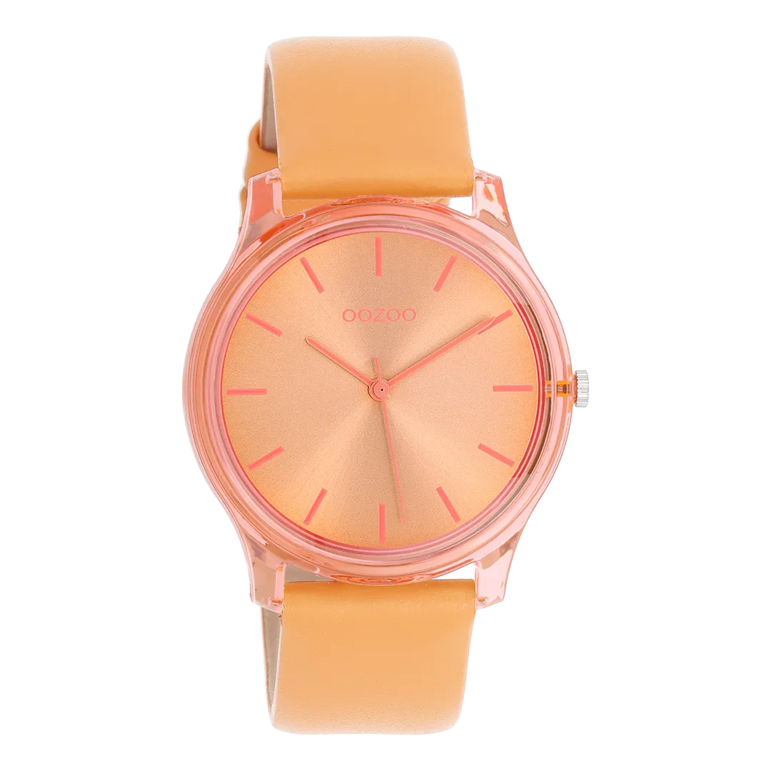 Orange OOZOO watch with mango leather strap - C11141