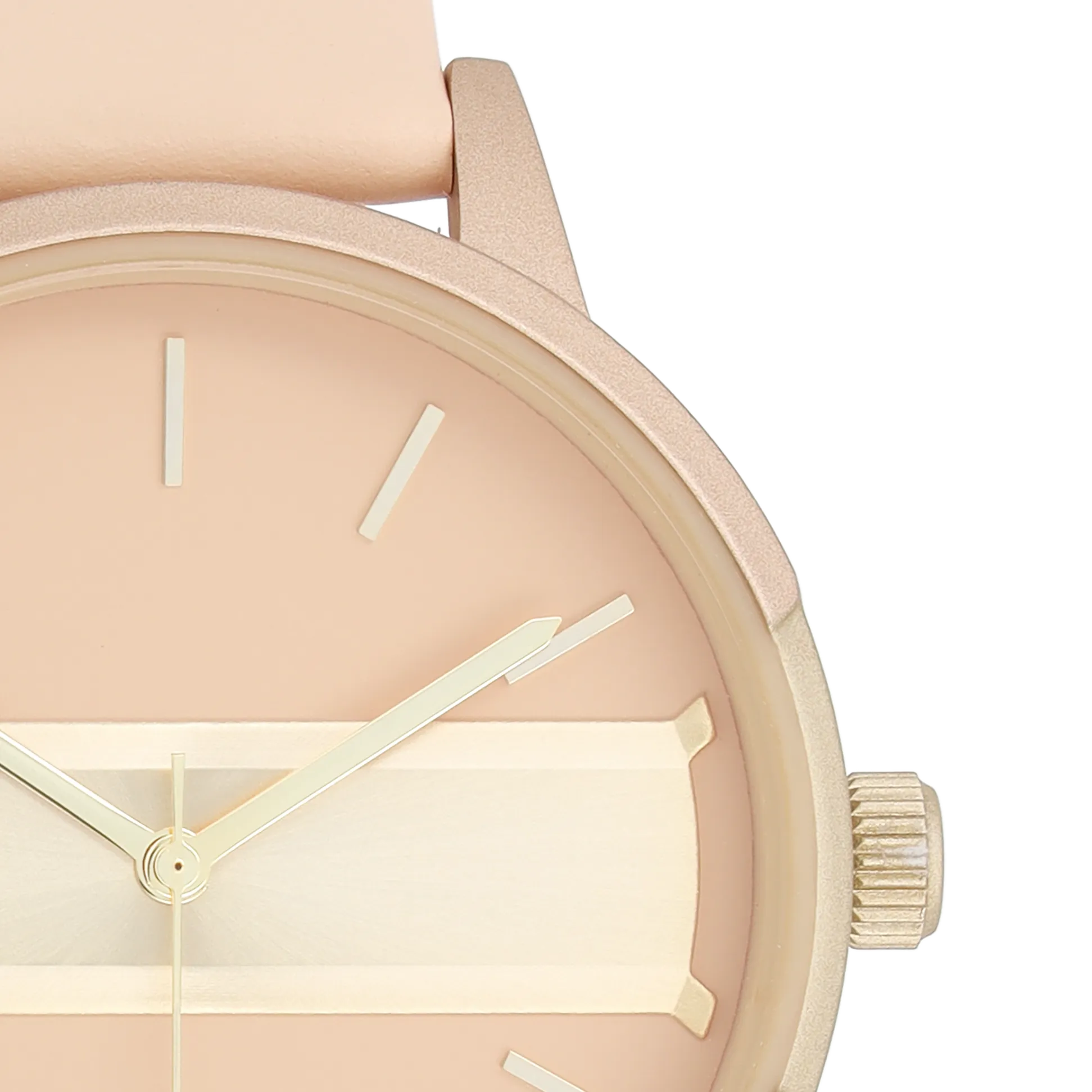 Peach pink/gold coloured OOZOO watch with peach pink leather strap - C11151