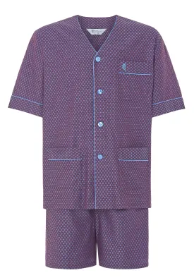 Pijama Hombre Corto Premium Judo Popelín Estampado - Rojo 4741_89