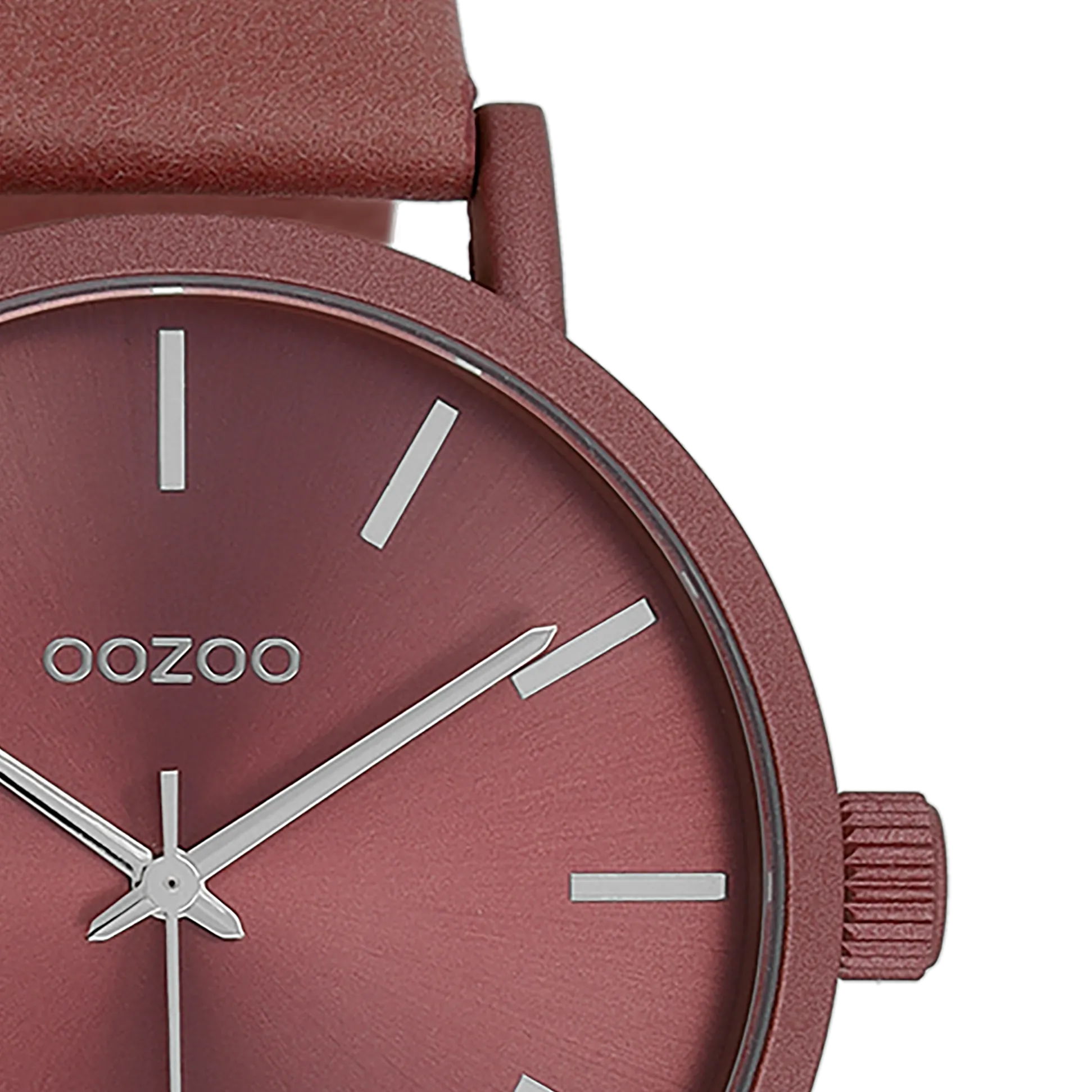 Pink OOZOO watch with pink leather strap - C11195