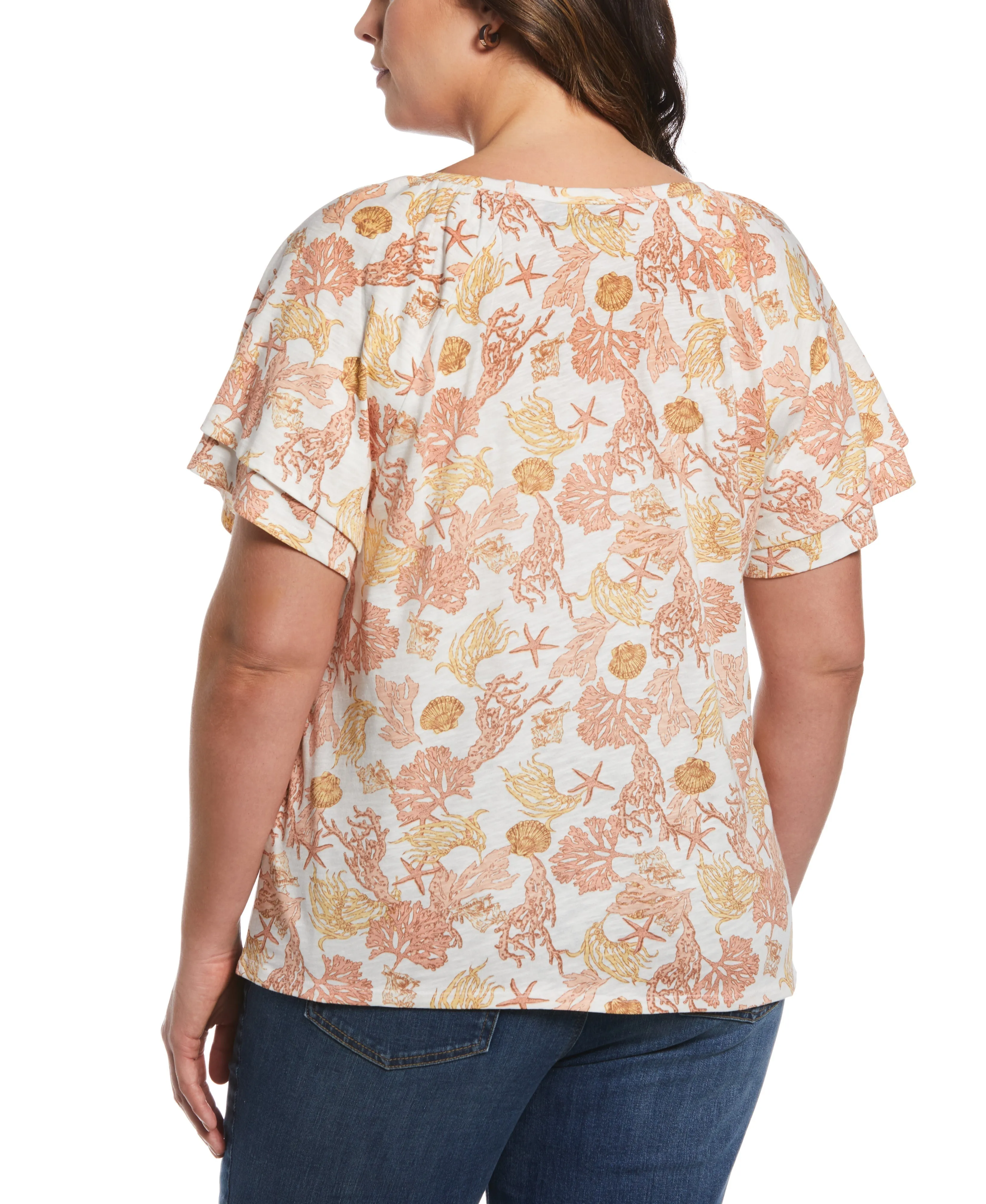 Plus Size Flutter Raglan Sleeve Tee