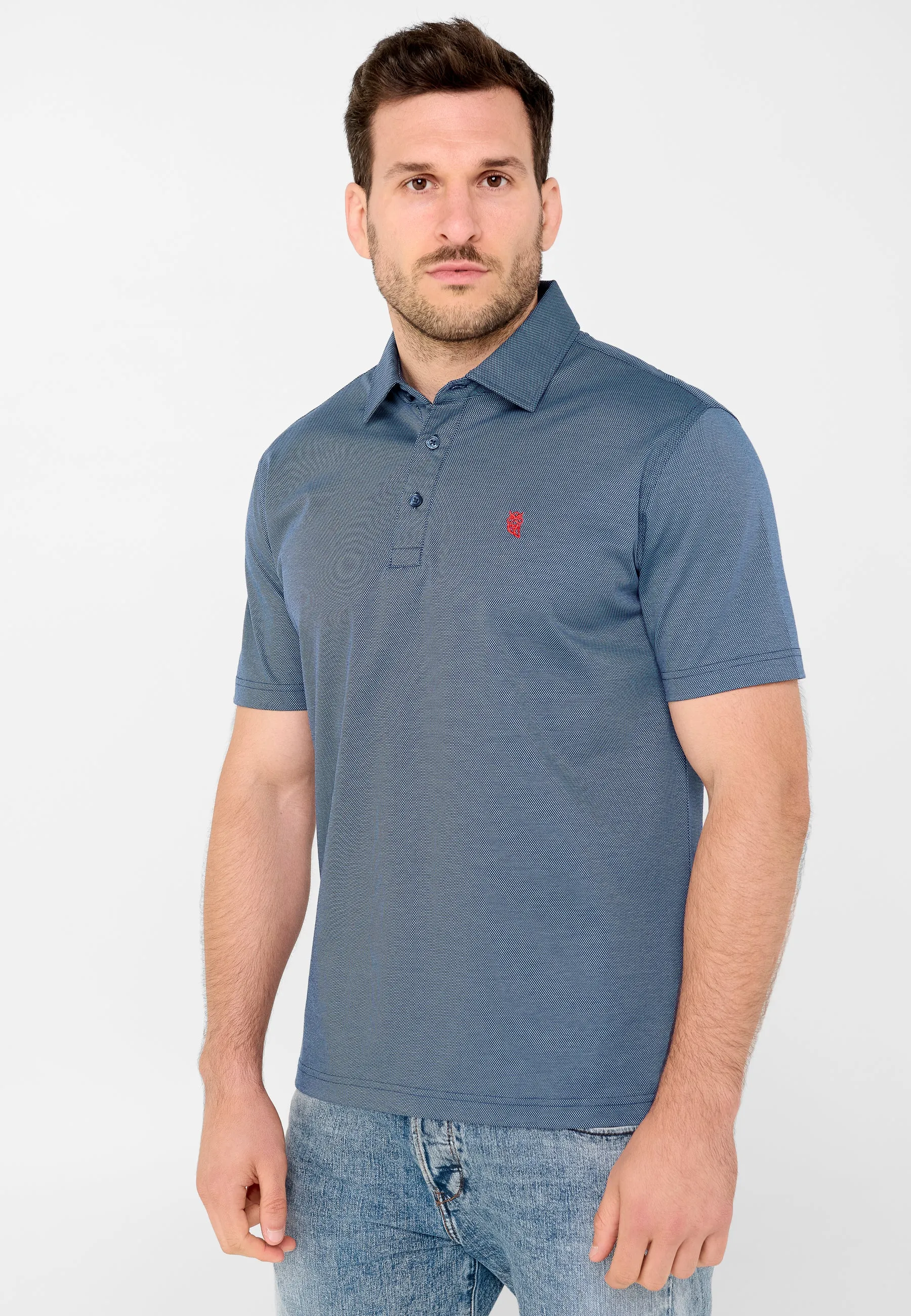 Polo Hombre Manga Corta Algodón Premium - Azul 0010_39