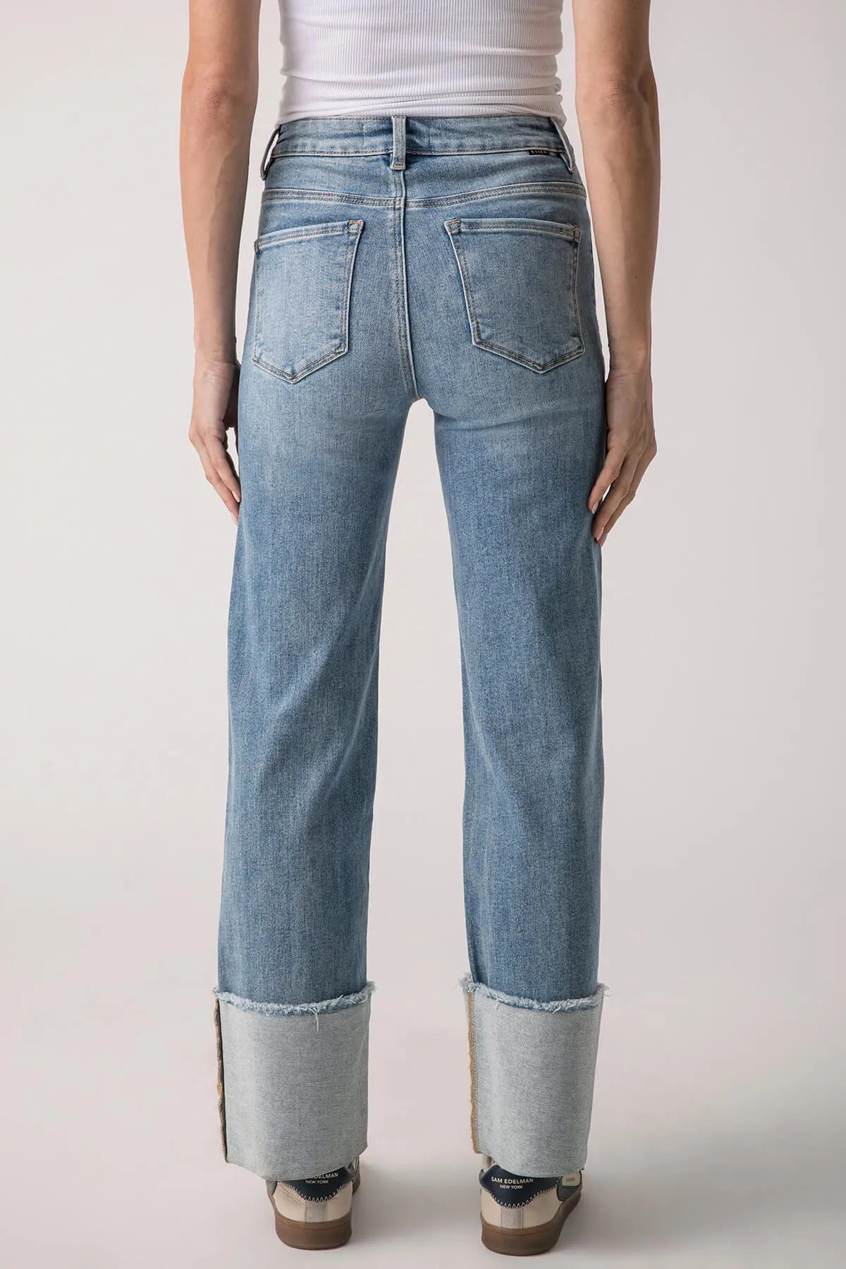 Sure! High-Rise Distressed Scout Cuffed Jeans