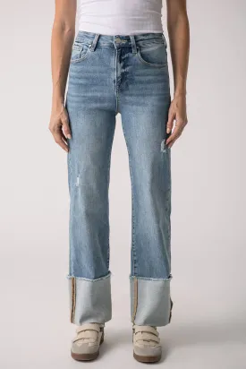 Sure! High-Rise Distressed Scout Cuffed Jeans